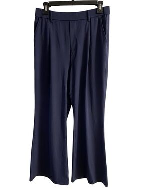 Halara navy trousers pull on pants flare leg Medium NWT